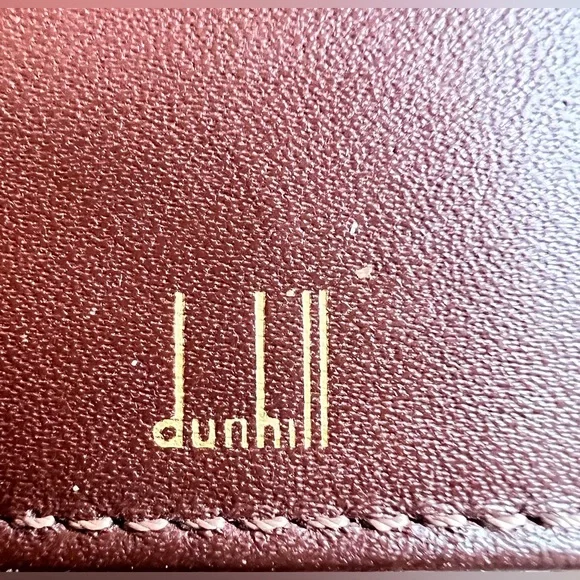 Dunhill card case business card holder brown leather and black canvas Unisex VTG
